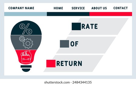 ROR Rate Of Return acronym. business concept background. vector illustration concept with keywords and icons. lettering illustration with icons for web banner, flyer, landing page