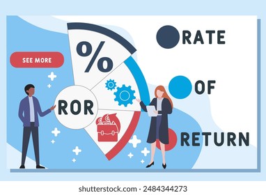 ROR Rate Of Return acronym. business concept background. vector illustration concept with keywords and icons. lettering illustration with icons for web banner, flyer, landing page