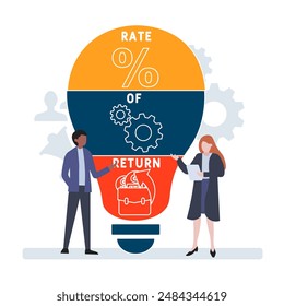 ROR Rate Of Return acronym. business concept background. vector illustration concept with keywords and icons. lettering illustration with icons for web banner, flyer, landing page