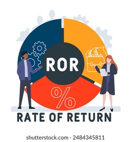 ROR Rate Of Return acronym. business concept background. vector illustration concept with keywords and icons. lettering illustration with icons for web banner, flyer, landing page