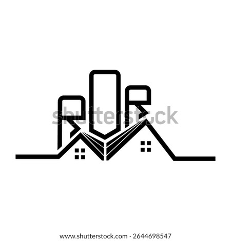 ROR Real State logo design, ROR simple and modern logo. ROR luxurious alphabet design  