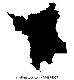 Roraima black map on white background vector