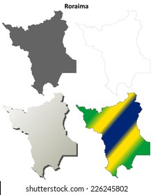 Roraima blank outline map set