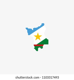 Roraima - Brazil Map and Flag of Vector Illustration