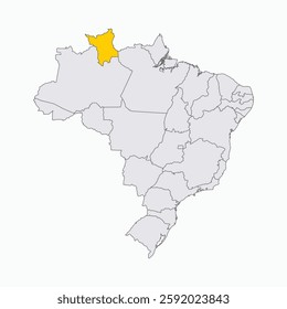 Roraima egion highlighted on Brazil map