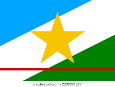Roraima Flag, state of Brazil. Vector Illustration.