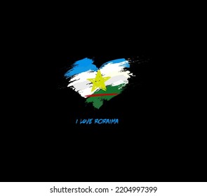 Roraima grunge flag heart for your design.	Federative units of Brazil.
