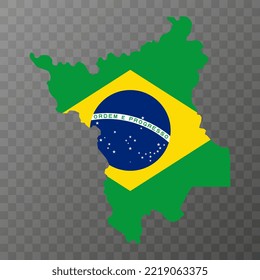 Roraima Map, state of Brazil. Vector Illustration.