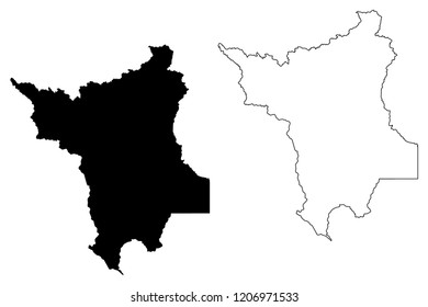 Roraima (Region of Brazil, Federated state, Federative Republic of Brazil) map vector illustration, scribble sketch Roraima map