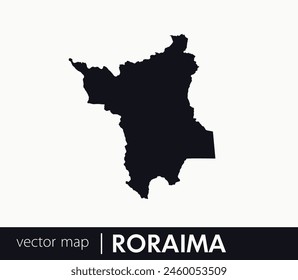 Roraima state map. Federative unit of Brazil. Vector map for any needs.	