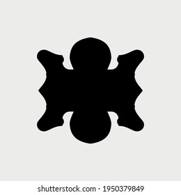Rorschach Ink Blot flat background. Simple style Rorschach test  symbol. Logo design element. T-shirt printing. Vector for sticker.