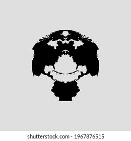 Rorschach ink flat icon. Simple style psychological test phto background symbol. Logo design element. T-shirt printing. Vector for sticker.