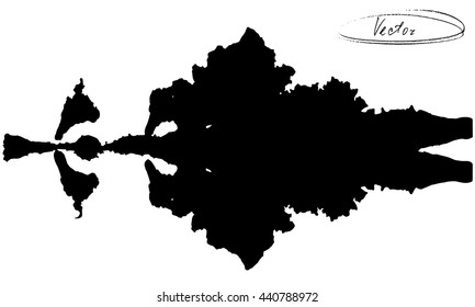 Rorschach inkblot. Black color. Vector illustration. Vintage style.