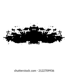 Rorschach inkblot. Psychological test. Mental health. Isolated. Vector illustration.