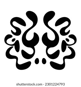 Rorschach inkblot tattoo tribal. Abstract vector illustration tattoo shape. Soft lines