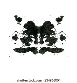 Rorschach inkblot test illustration, random abstract background. Psycho diagnostic inkblot test Rorschach, the projective Rorschach technique, or simply the inkblot test