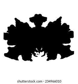Rorschach inkblot test illustration, random abstract background. Psycho diagnostic inkblot test Rorschach, the projective Rorschach technique, or simply the inkblot test
