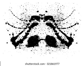 Rorschach inkblot test illustration, random abstract vector background. Psycho diagnostic inkblot test Rorschach, the projective Rorschach technique, or simply the inkblot test