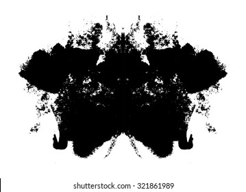 Rorschach inkblot test illustration, random abstract vector background. Psycho diagnostic inkblot test Rorschach, the projective Rorschach technique, or simply the inkblot test