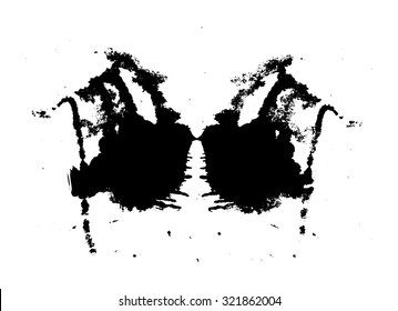 Rorschach inkblot test illustration, random abstract vector background. 
Psycho diagnostic inkblot test Rorschach, the projective Rorschach technique, or simply the inkblot test