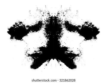Rorschach inkblot test illustration, random abstract vector background. Psycho diagnostic inkblot test Rorschach, the projective Rorschach technique, or simply the inkblot test