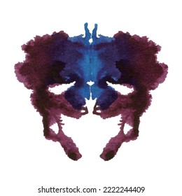 Prueba Rorschach inkblot aislada en fondo blanco, ilustración vectorial