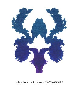 Prueba Rorschach inkblot aislada en fondo blanco, ilustración vectorial