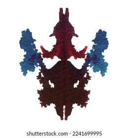Prueba Rorschach inkblot aislada en fondo blanco, ilustración vectorial