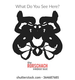 The rorschach inkblot test vector isolated variation for psychological test for psychologists and their patients. The Rorschach technique with hand drawn ink blot used in psychology.