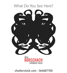 The rorschach inkblot test vector isolated variation for psychological test for psychologists and their patients. The Rorschach technique with hand drawn ink blot used in psychology.