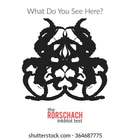 The rorschach inkblot test vector isolated variation for psychological test for psychologists and their patients. The Rorschach technique with hand drawn ink blot used in psychology.