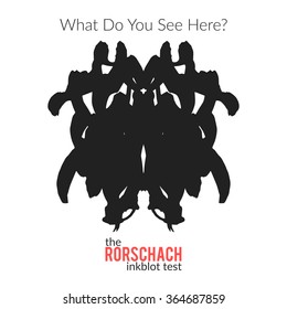 The rorschach inkblot test vector isolated variation for psychological test for psychologists and their patients. The Rorschach technique with hand drawn ink blot used in psychology.