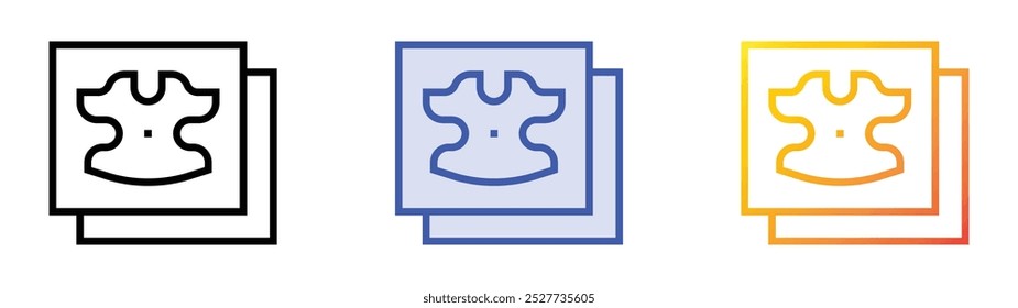 Icono de prueba de Rorschach. Lineal, relleno azul y diseño de estilo degradado aislado sobre fondo blanco