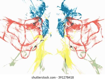  Rorschach Watercolor Background.