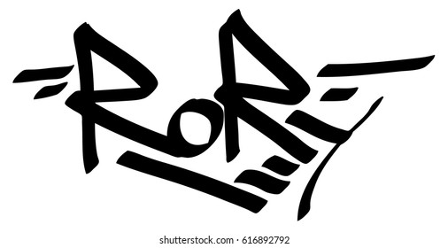 Rory male name street art design. Graffiti tag Rory. Vector art.