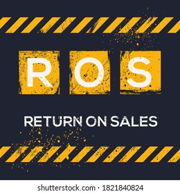 ROS  mean (Return On Sales),Vector illustration.