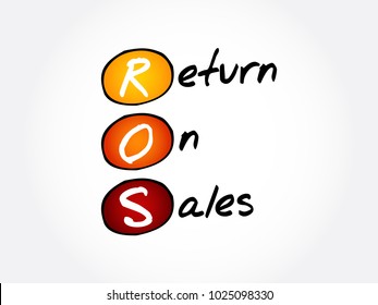 ROS - Return On Sales acronym, business concept background