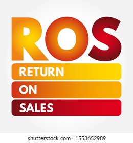 ROS - Return On Sales acronym, business concept background