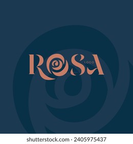 Rosa elegant peach blue logo 