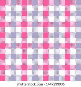 Rosa Gingham pattern. Texture from squares for - plaid, tablecloths, clothes, shirts, dresses, paper, bedding, blankets, quilts and other textile products. Vector illustration EPS 10