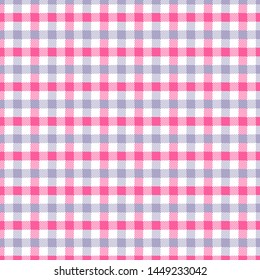 Rosa Gingham pattern. Texture from squares for - plaid, tablecloths, clothes, shirts, dresses, paper, bedding, blankets, quilts and other textile products. Vector illustration EPS 10