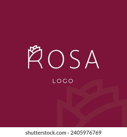 Rosa logo concept blooming R letter