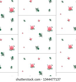 Rosa odorata. Vector. Flowers seamless pattern on isolated background.