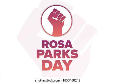 Rosa Parks Day. Urlaubskonzept. Vorlage für Hintergrund, Banner, Karte, Poster mit Texteinschrift. Vektorgrafik EPS10