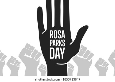 Rosa Parks Day. Urlaubskonzept. Vorlage für Hintergrund, Banner, Karte, Poster mit Texteinschrift. Vektorgrafik EPS10