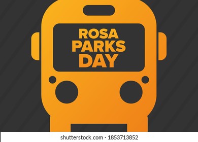 Rosa Parks Day. Holiday concept. Template for background, banner, card, poster with text inscription. Vector EPS10 illustration