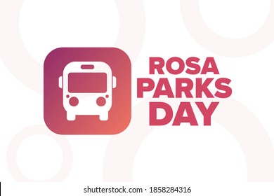 Rosa Parks Day. Urlaubskonzept. Vorlage für Hintergrund, Banner, Karte, Poster mit Texteinschrift. Vektorgrafik EPS10