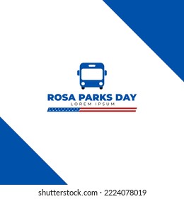 Rosa Parks Day. Ehre des Bürgerrechtsführers. Vektorgrafik