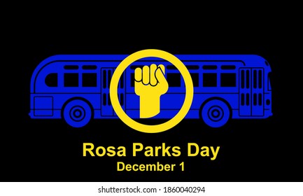 Rosa Parks Day vector illustration. Montgomery bus boycott concept.