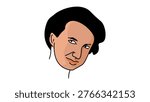 Rosalind Franklin portrait, flat vector illustration